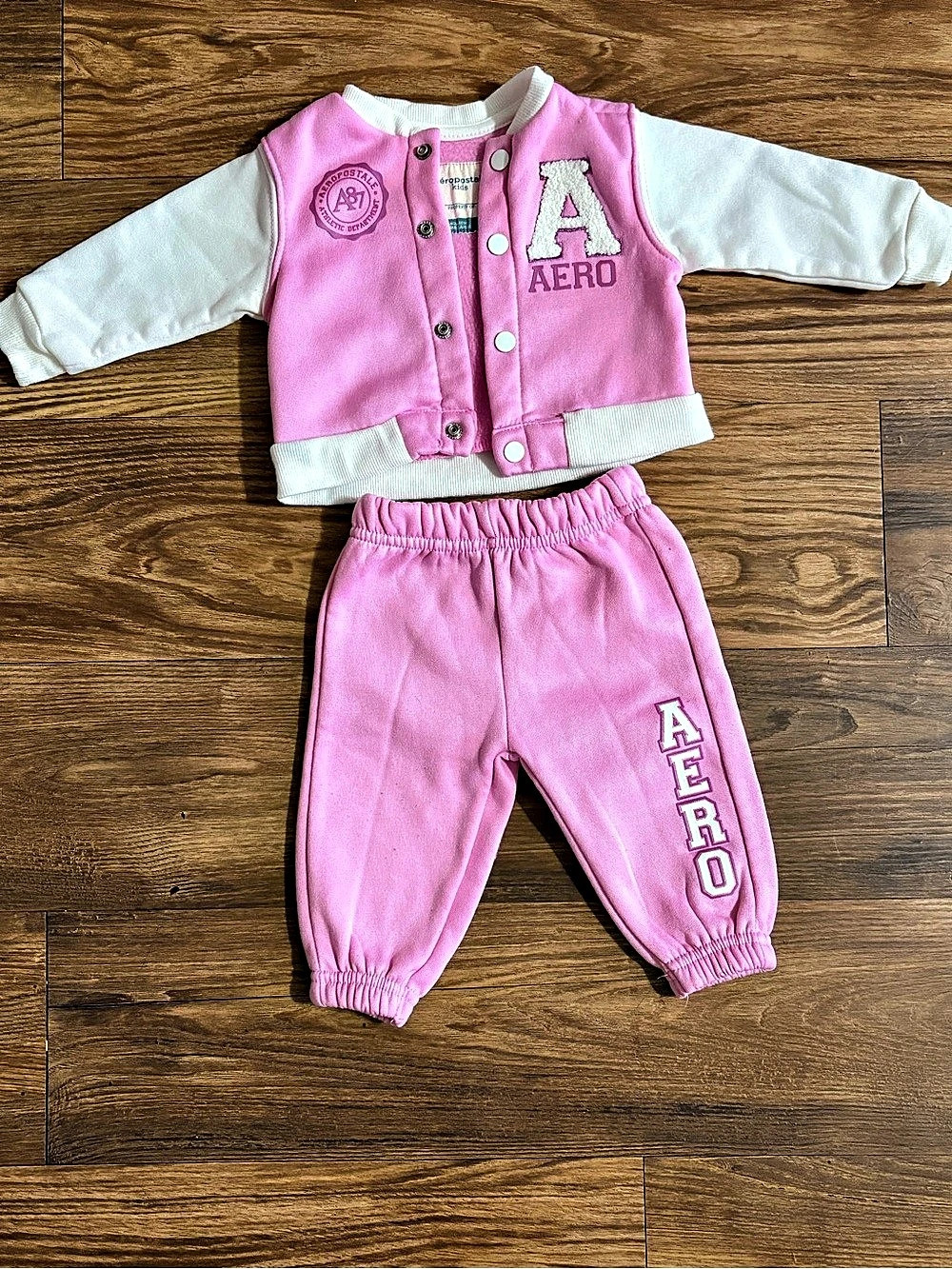 Aeropostale Pink & White Matching Set 3-6 months